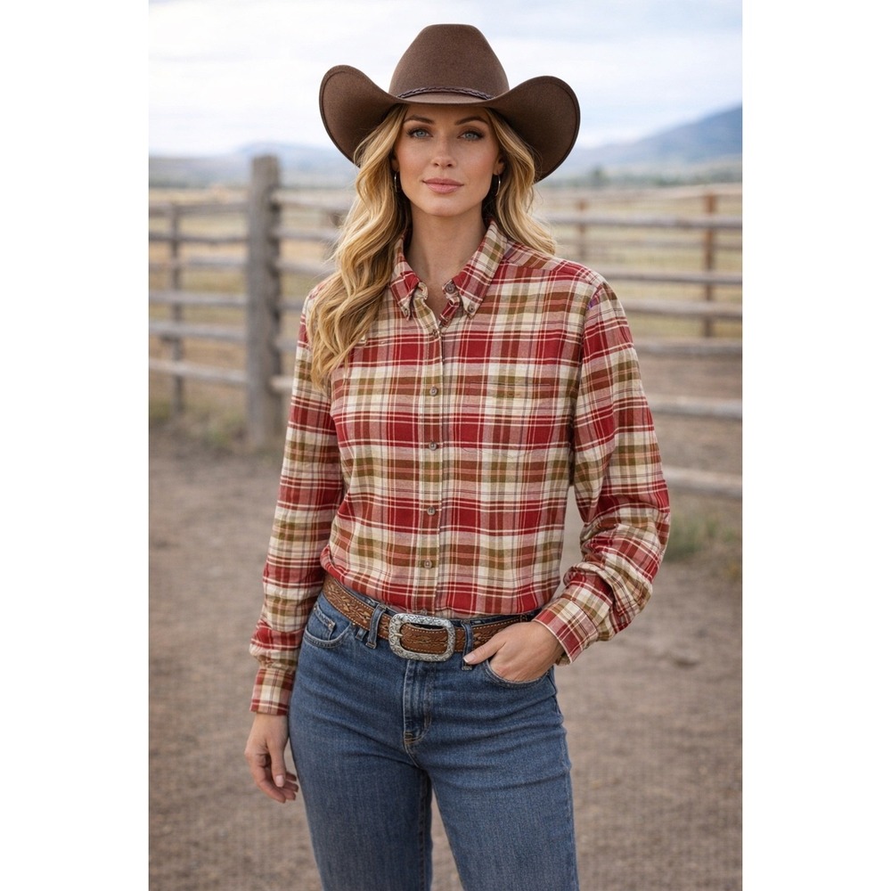 Rockies Women's Plaid Shirt L/XL Country Western